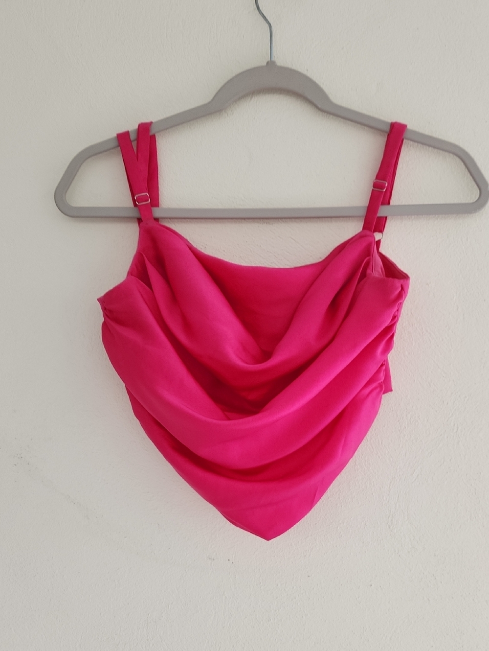 glam Hot Pink Draped Cowl Cami
